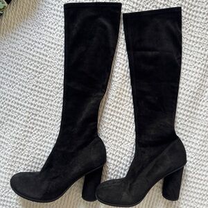 Bottega Veneta - Atomic Knee High Tall Boots - Black Suede